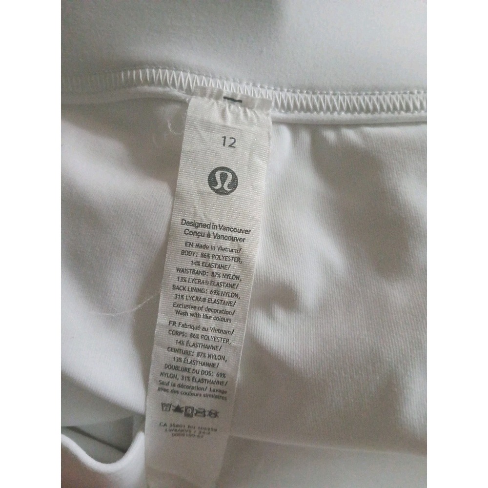 Lululemon Women's White Pleated Tennis Skirt Sz 12 Pickleball Golf - Picture 7 of 8